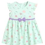 Baby Girls Cap Sleeves Cotton Knee Length Frock