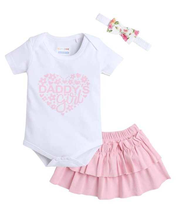 Baby Girls Half Sleeves Bodysuit & Skirt Set