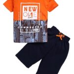 Boys Casual Cotton Half Sleeve T-shirt And 3/4 Shorts