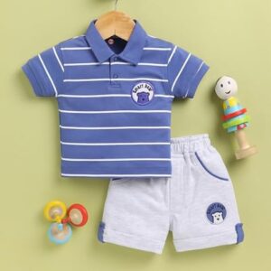 Collared T-Shirt and Half Pant Set for Kids
