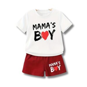 Cotton Baby White & Maroon Clothing Sets