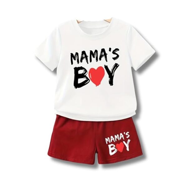 Cotton Baby White & Maroon Clothing Sets