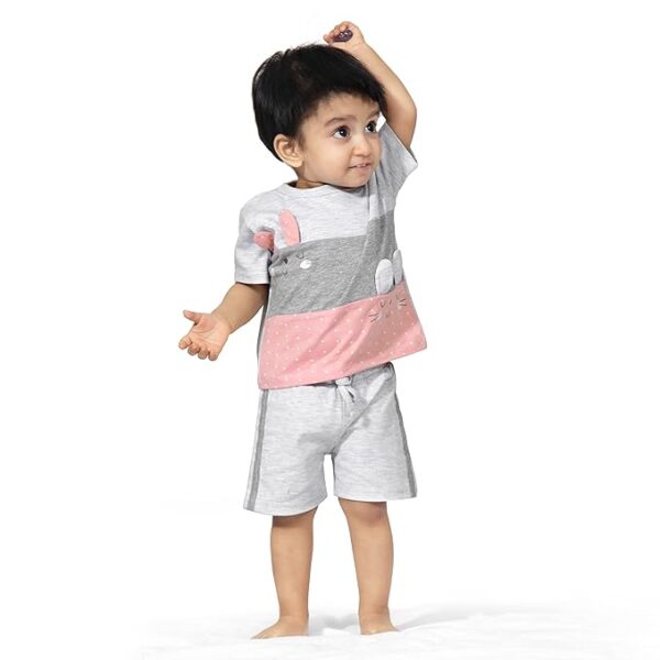 Cotton Printed Round Neck Half Sleeve T-shirt & Short