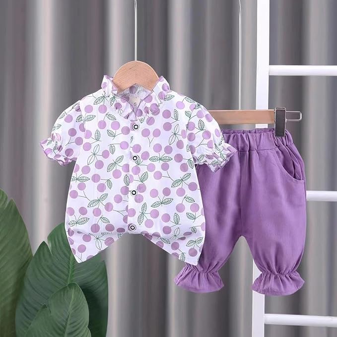 Floral Print Balloon Sleeve T-Shirt Top And Capri Shorts