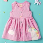 Girl's Cotton A-Line Knee-Length Casual Dress