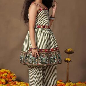 Girls Cotton Blend Crop Top and Dhoti Set