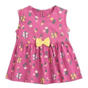 Girls Cotton Sleeveless Knee Length Frock