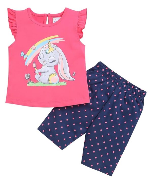 Girls Sleeveless T-Shirt & Capri Set