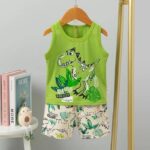 Kid Sleeveless Vest T-Shirt Shorts Set
