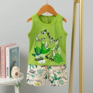 Kid Sleeveless Vest T-Shirt Shorts Set