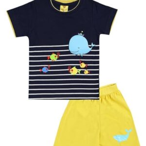 Kids Cotton Printed Half Sleeve T-shirt & Shorts