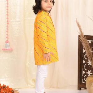 Kurta and White Pyjama with Elastic Closure
