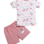 Peach & O.Pink Baby Boys Half Sleeves Jabla & Short Set