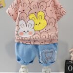 Printed Half Sleeves Clothing Set for Kids