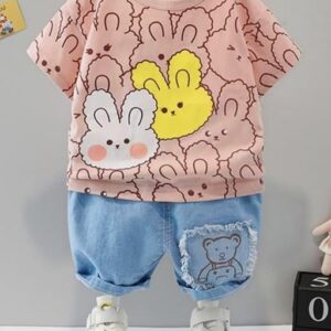 Printed Half Sleeves Clothing Set for Kids