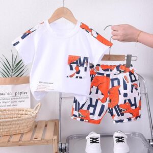 Boys Printed T-Shirt with Shorts