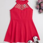 Regular Fit Knee Length Girls Fit and Flare Dress