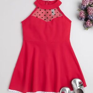 Regular Fit Knee Length Girls Fit and Flare Dress