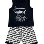Shark-Themed T-Shirt & Shorts Set