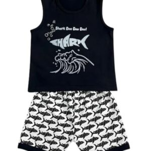 Shark-Themed T-Shirt & Shorts Set