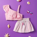 Shoulder Layered Top with Shorts