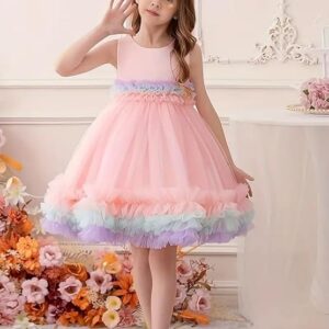 Sleeveless Ruffled Pattern Baby Girl Frock