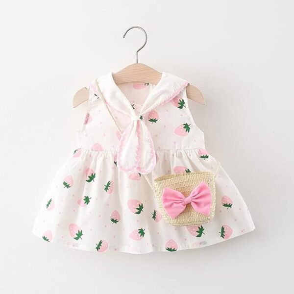 Strawberry Print Party Knee Length Dress