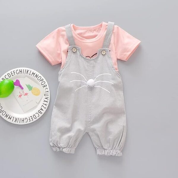 Top T-Shirt With Bib Shorts Dungaree Romper