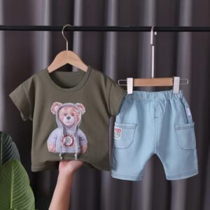Tshirt with Denim Shorts Knicker Summer Clothes