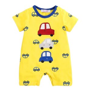 Unisex Cotton Vehicle Print Romper