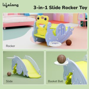 3 in 1 Slide and Rocker with Basketball for Kids