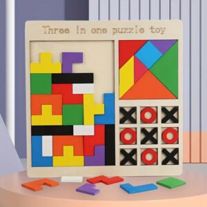 Three-In-One Puzzle Game Building Blocks