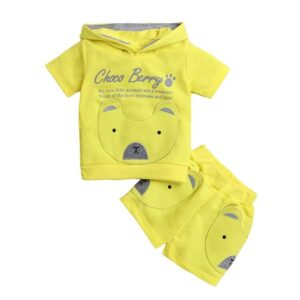 Boys Polyester Text Print T-shirt And Shorts Set