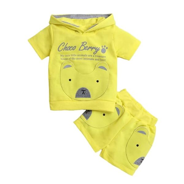 Boys Polyester Text Print T-shirt And Shorts Set