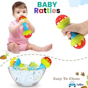 FunBlast Plastic Dumbbell Rattle Toy For Toddler