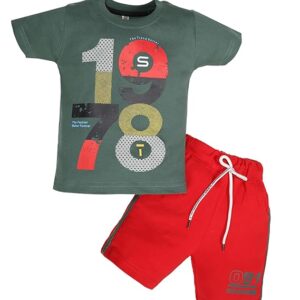 Half Sleeve Cotton T shirt and Short Kids Clothes for Boys