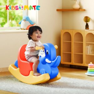 Kidsmate Rolling Elephant Ride-On Rocker for Toddlers