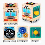 Montessori LED Busy Activity Wooden Cube
