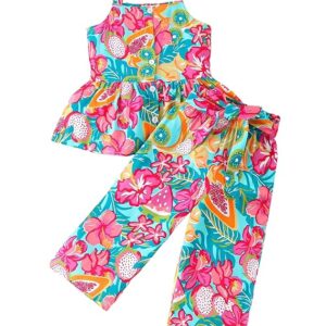 Multi Coloured All-Over Print Blouse and Palazzo Pant Set