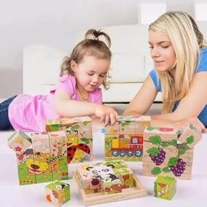 Puzzle Wooden Cube Jigsaw 9 Pieces