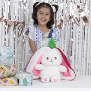 Reversible Carrot Strawberry Bunny Plush Toy