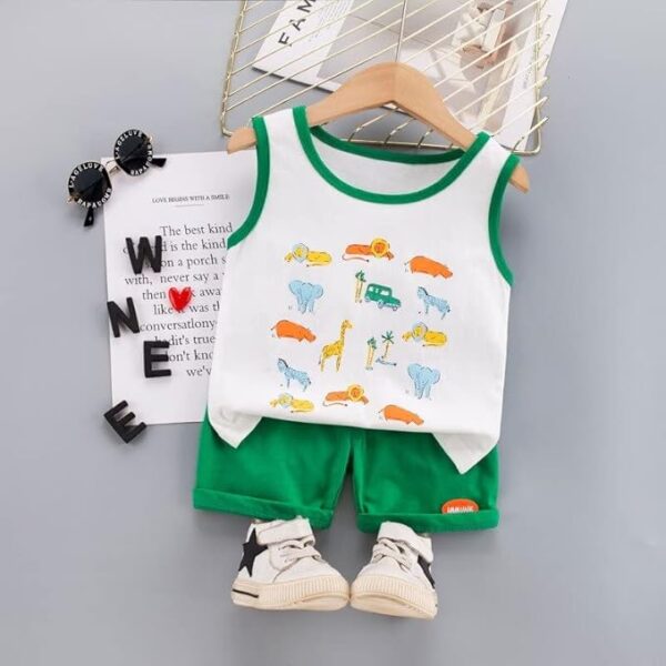 Summer Kid's Sleeveless Vest T-Shirt Shorts Set