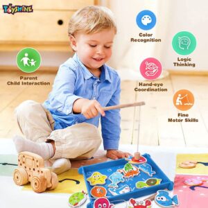 Wooden Magnetic Fishing Game Toy