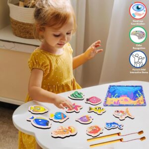 Wooden Magnetic Fishing Game for Kids