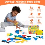 38-Piece Wooden Shape Puzzle Toy Set