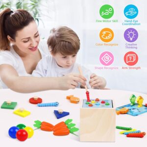 BLiSS HUES 5-in-1 Wooden Montessori Play Set