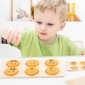 SubiMouIQ Wooden Emoji Egg Matching Game