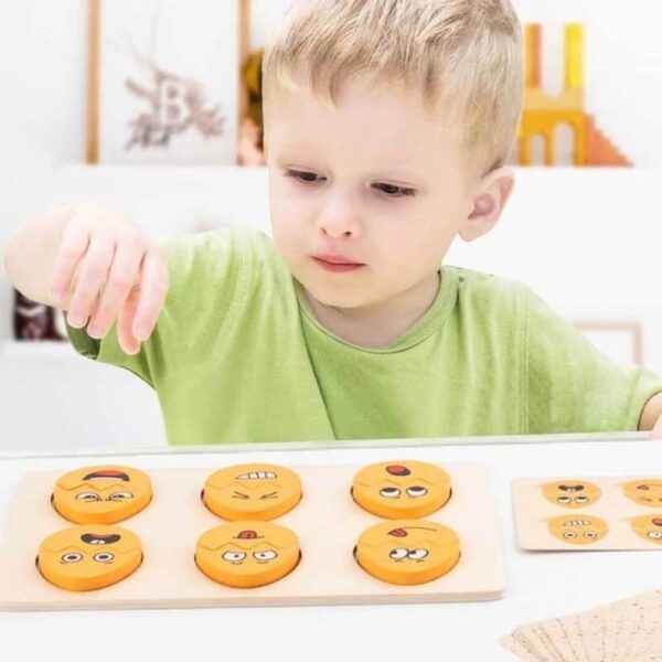 SubiMouIQ Wooden Emoji Egg Matching Game