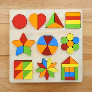 THREEFOLD Wooden Shapes Puzzles for Kids